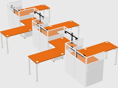 L-shape cubicles