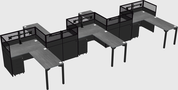 L-shape cubicles