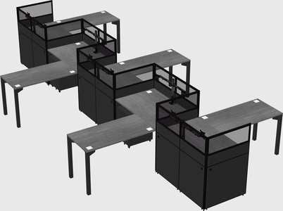 L-shape cubicles