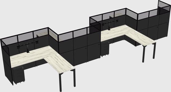 L-shape cubicles