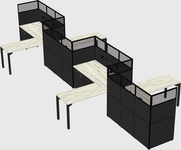 L-shape cubicles