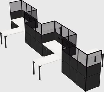 L-shape cubicles