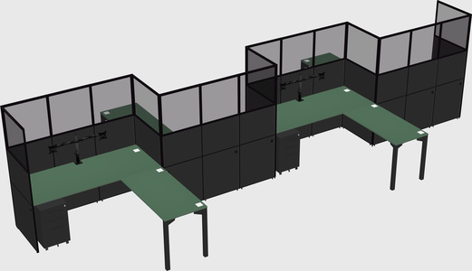 L-shape cubicles