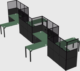 L-shape cubicles