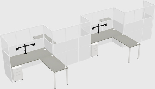 L-shape cubicles