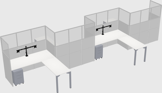 L-shape cubicles