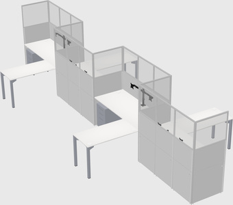 L-shape cubicles