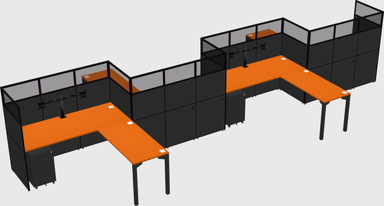 L-shape cubicles