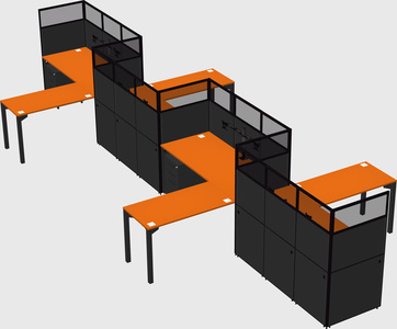 L-shape cubicles