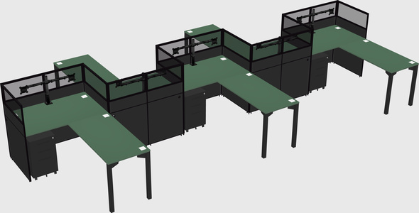 L-shape cubicles