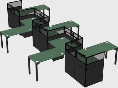 L-shape cubicles