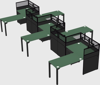 L-shape cubicles
