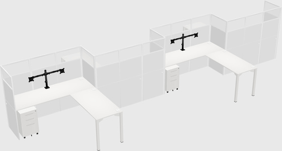 L-shape cubicles