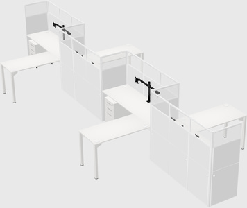 L-shape cubicles