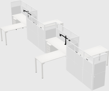 L-shape cubicles