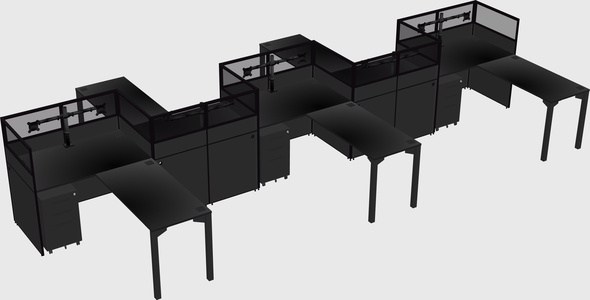 L-shape cubicles