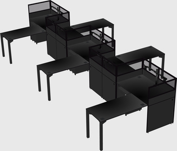 L-shape cubicles