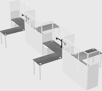 L-shape cubicles