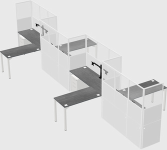 L-shape cubicles