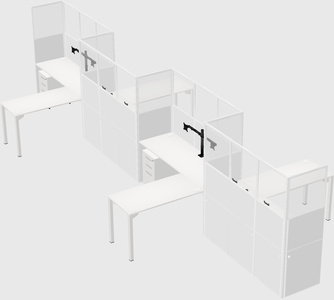 L-shape cubicles
