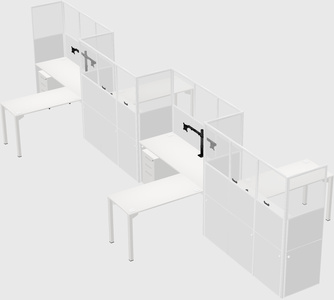 L-shape cubicles