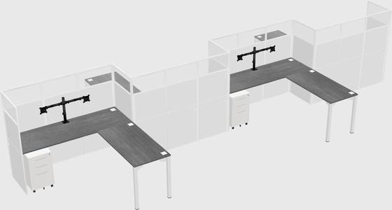 L-shape cubicles