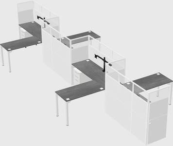 L-shape cubicles