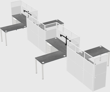 L-shape cubicles