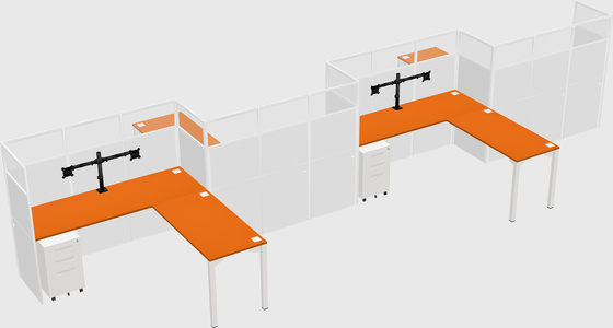 L-shape cubicles