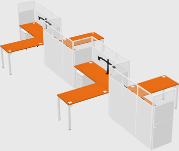 L-shape cubicles