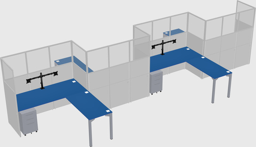 L-shape cubicles