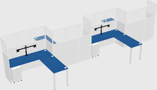 L-shape cubicles