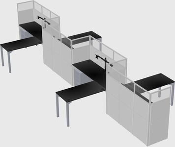 L-shape cubicles