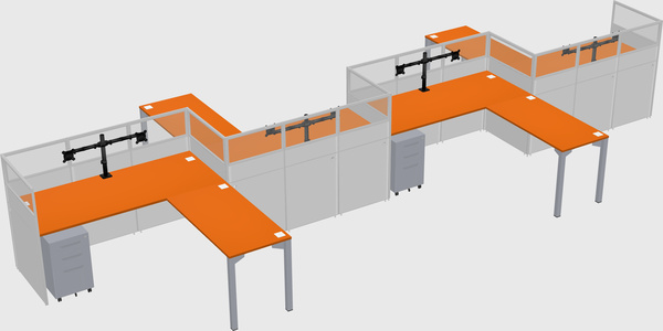 L-shape cubicles