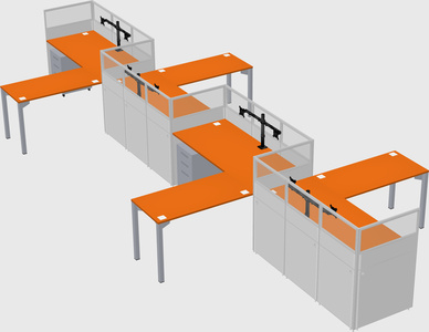 L-shape cubicles