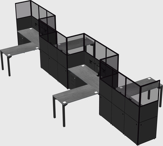 L-shape cubicles