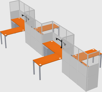 L-shape cubicles