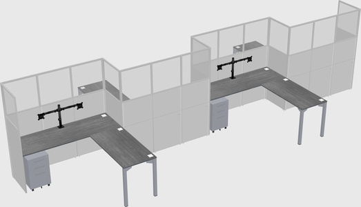 L-shape cubicles