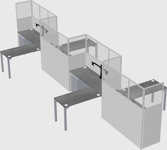 L-shape cubicles