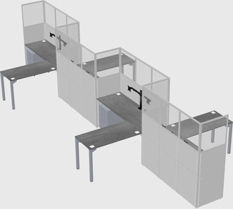 L-shape cubicles