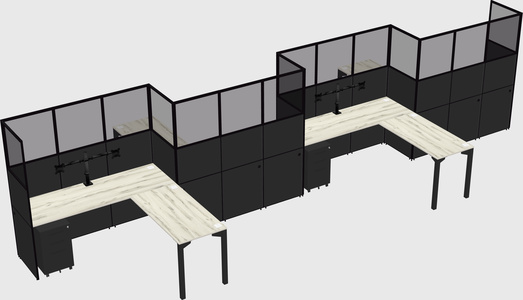 L-shape cubicles