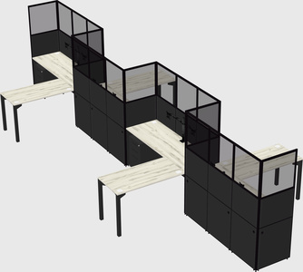 L-shape cubicles