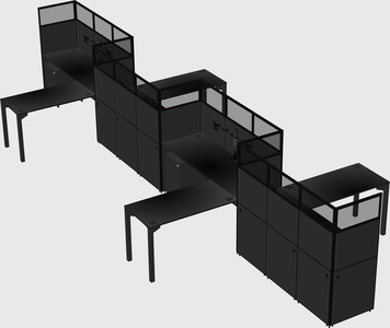 L-shape cubicles