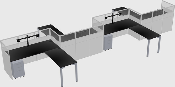 L-shape cubicles
