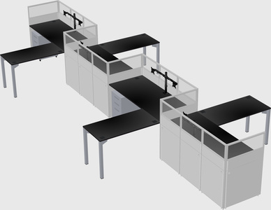 L-shape cubicles