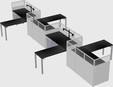 L-shape cubicles