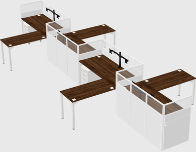 L-shape cubicles