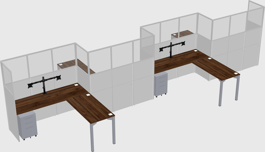L-shape cubicles