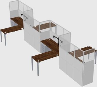 L-shape cubicles