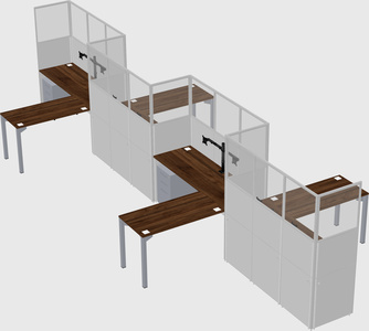 L-shape cubicles